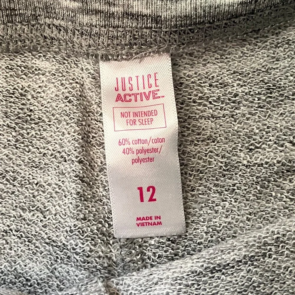 Justice Active Soft Knit Bermuda Shorts Gray Size 12